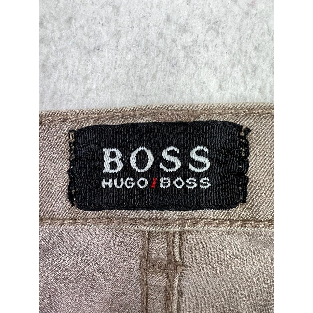Hugo Boss Alabama 909 Jeans Mens 33x34 Beige Regular Straight Cotton Denim Italy - Picture 7 of 13